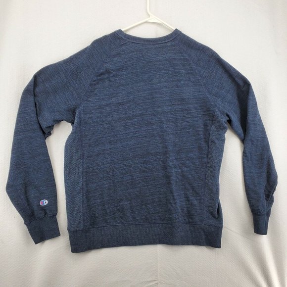 CHAMPION Sweater Men's L/S Crew Neck Tight Knit Pullover Blue Extra Large - Picture 8 of 12
